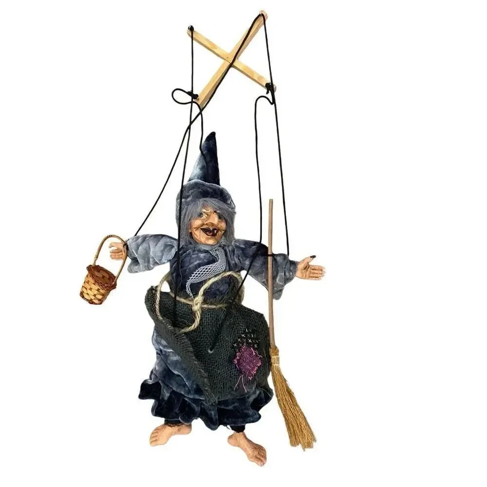 Witch Halloween String Puppet Porcelain Spooky Horror Decoration